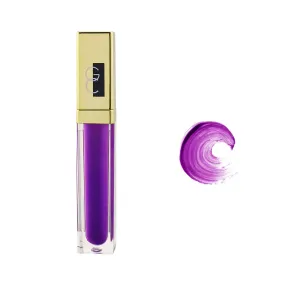 Gerard Cosmetics Color Your Smile Lip Gloss Eggplant, Super Pigmented Bright Purple Lip Gloss with LED Light and Mirror, Shiny Finish, Hydrating Purple Lipstick