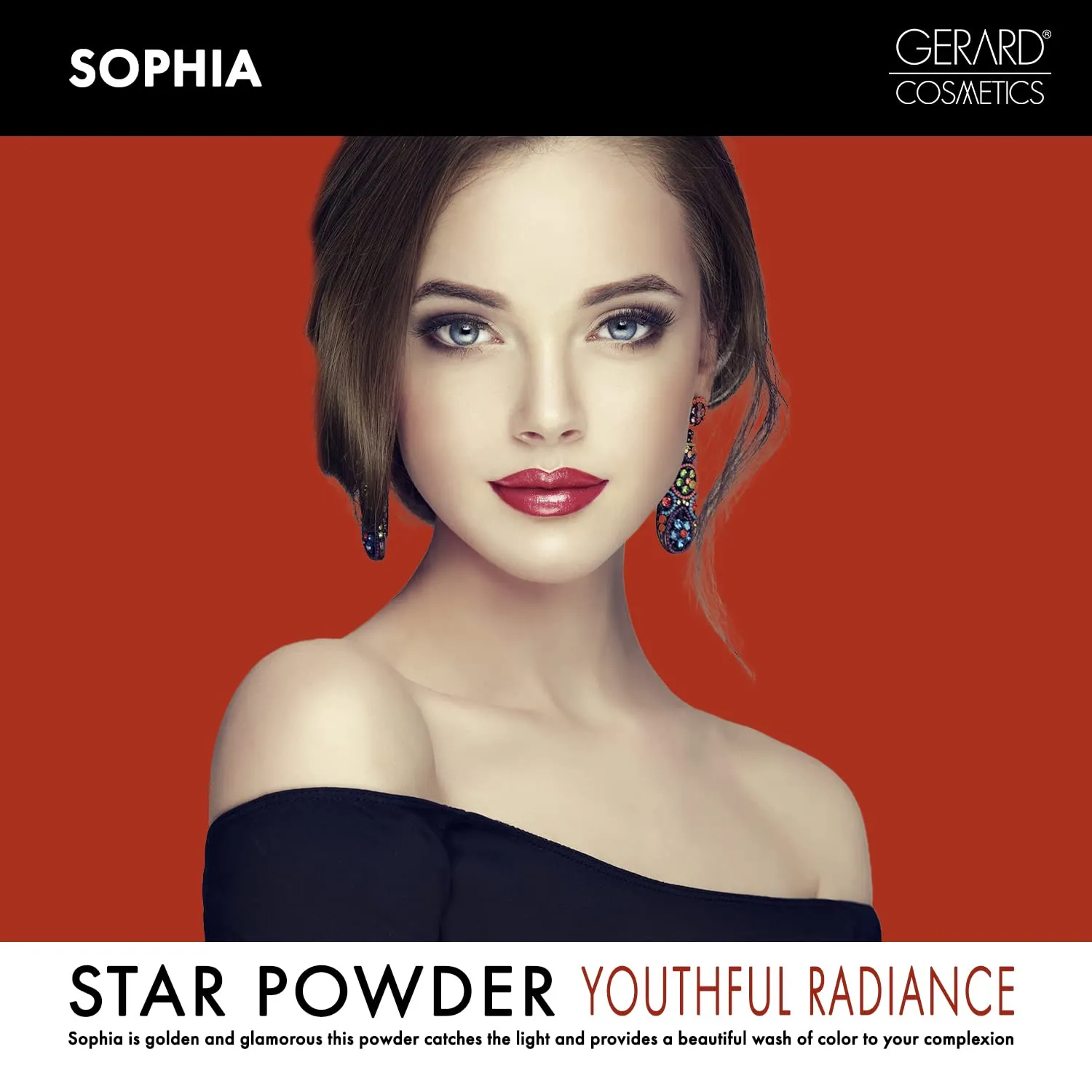 Gerard Cosmetics Star Powder Highlighter Sophia, Champagne Highlighter Makeup for Glowing Skin, Professional Mineral Facial Luminizer, Cruelty Free, Made in the USA