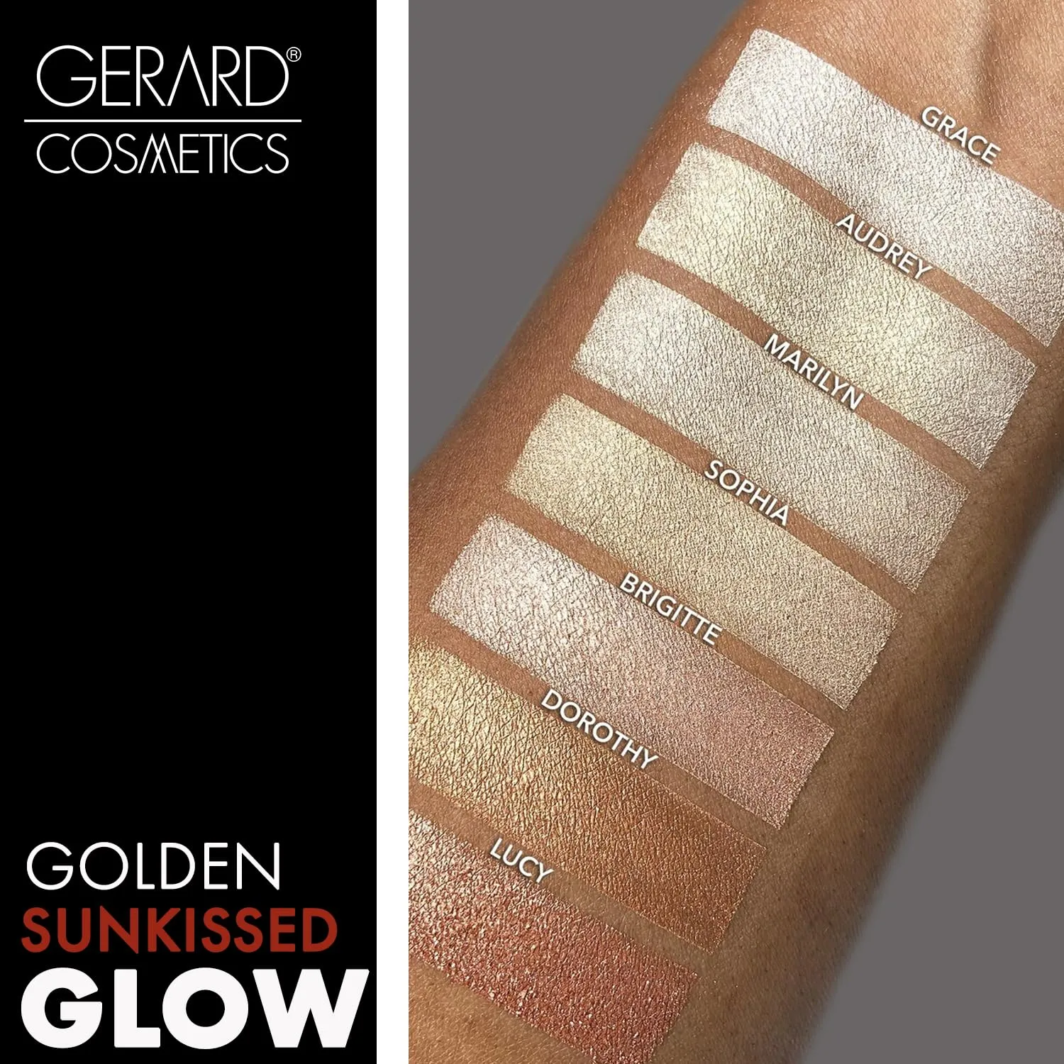 Gerard Cosmetics Star Powder Highlighter Sophia, Champagne Highlighter Makeup for Glowing Skin, Professional Mineral Facial Luminizer, Cruelty Free, Made in the USA