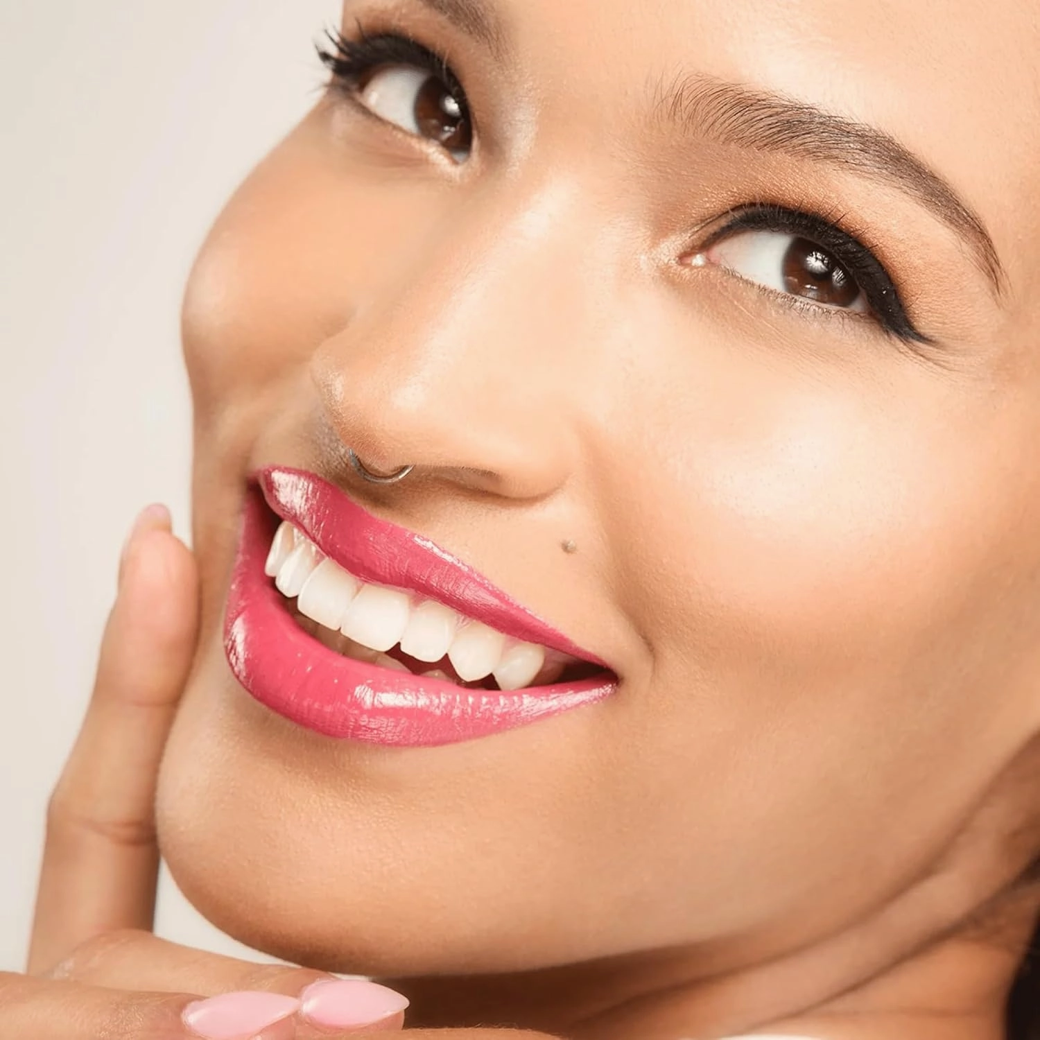 Gerard Cosmetics Color Your Smile Lip Gloss Rose Hill, Super Pigmented Red Lip Gloss with LED Light and Mirror, Shiny Finish, Hydrating Liquid Lip Color, Cruelty Free and Made in USA
