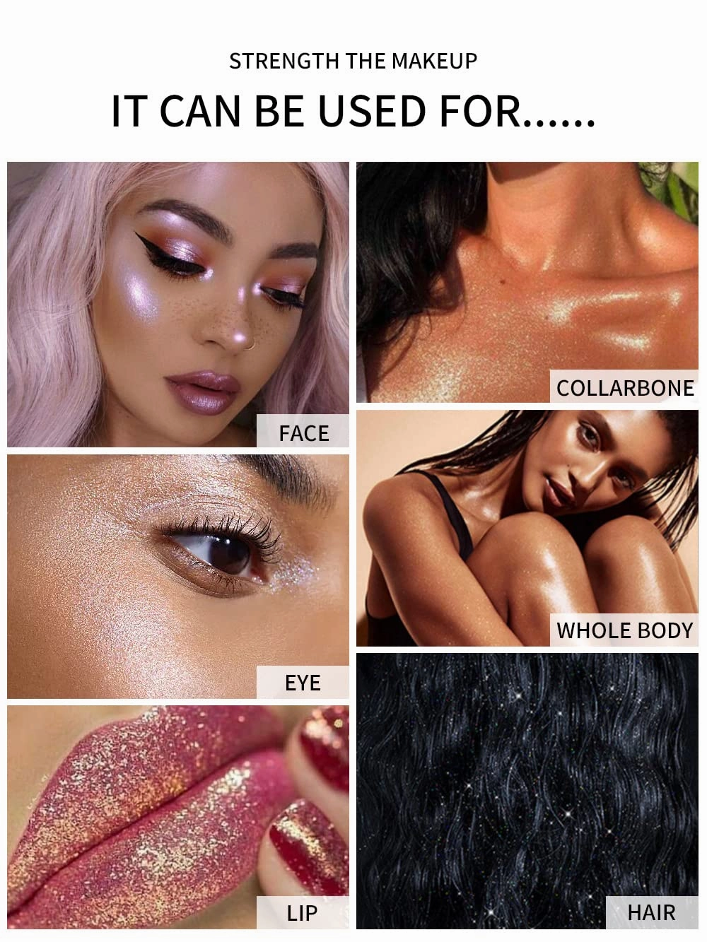 GL-Turelifes Hightlighter Stick Puff Fairy Stick Highlight Powder Glitter Loose Powder Brush Stick Contouring Powder Shimming Powder for Eyes, Face, Body Tiktok Makeup (SetB)
