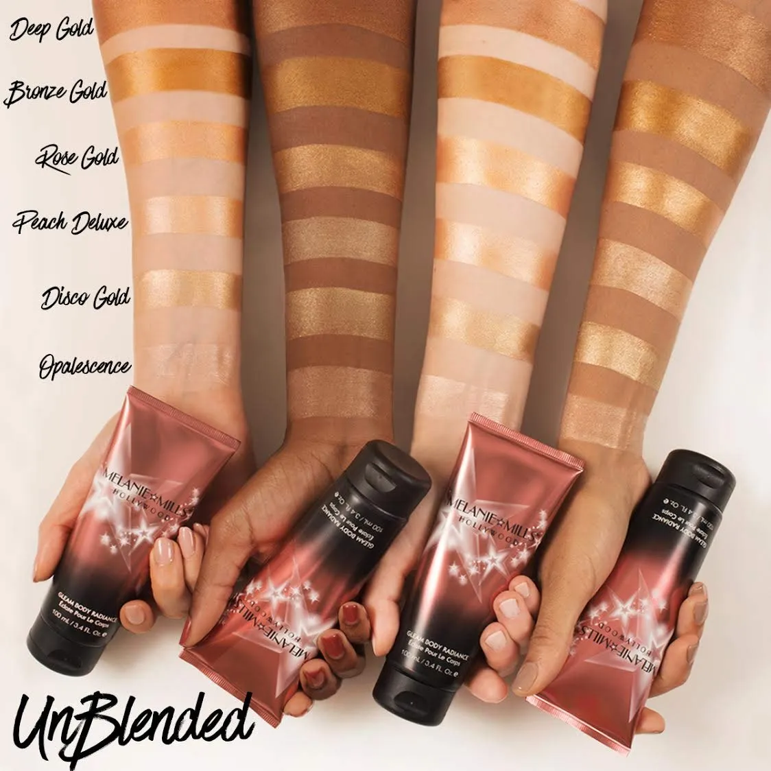 Gleam Body Radiance All In One Makeup, Moisturizer & Glow For Face & Body - Peach Deluxe, Mini 1 fl.oz.