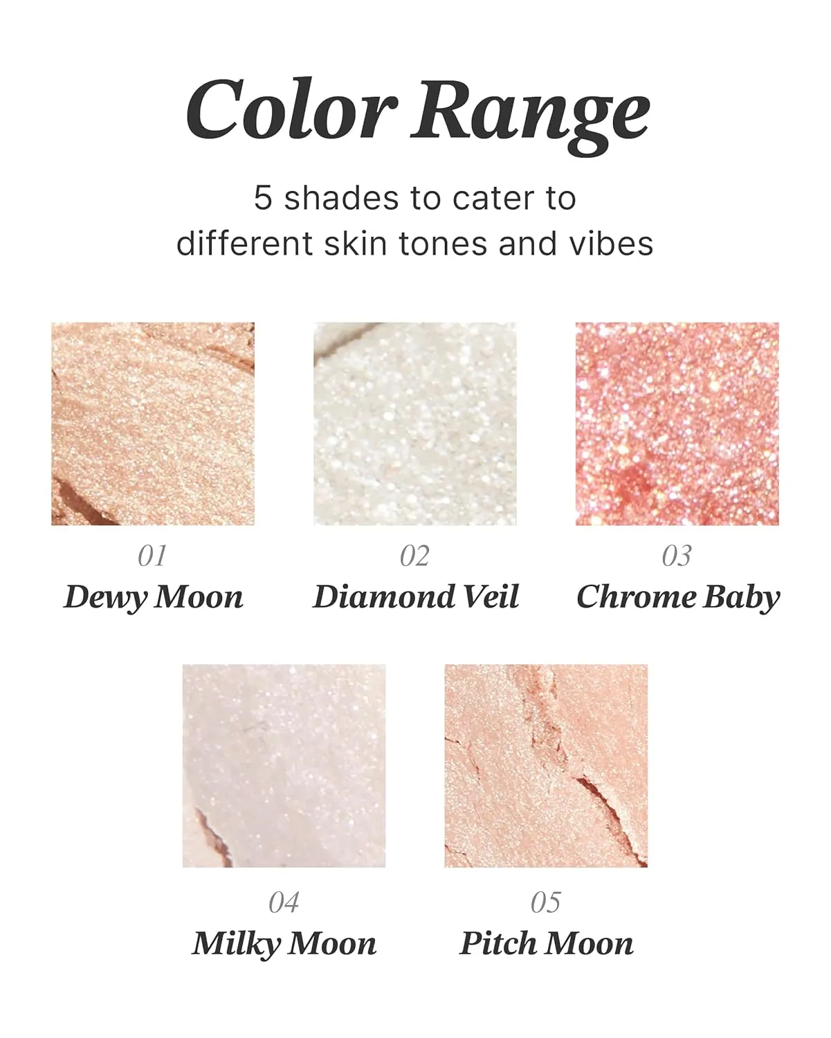 Glint Dewy Highlighter (Dewy Moon, 0.08oz) - Luminous Glow, Infused with Micropearls, Shiny Illuminator. Rich Pigment & Silky Touch, Korean Makeup.