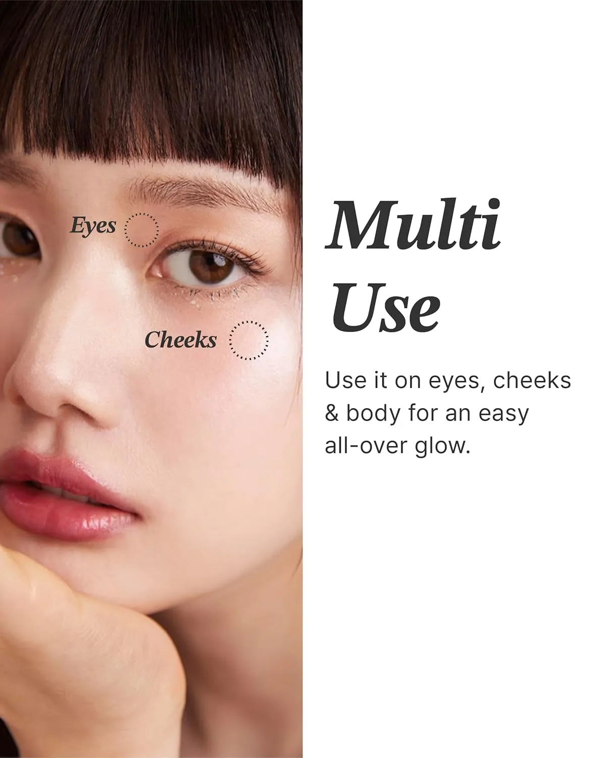 Glint Dewy Highlighter (Milky Moon, 0.08oz) - Luminous Glow, Infused with Micropearls, Shiny Illuminator. Rich Pigment & Silky Touch, Korean Makeup.