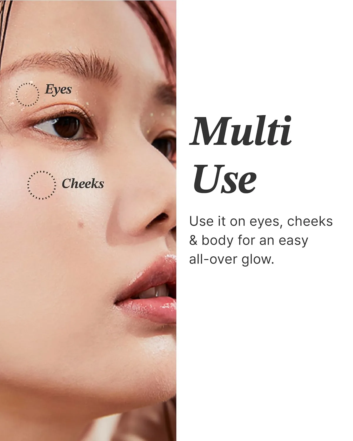 Glint Dewy Highlighter (Pitch Moon, 0.08oz) - Luminous Glow, Infused with Micropearls, Shiny Illuminator. Rich Pigment & Silky Touch, Korean Makeup.