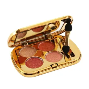 Glitter Eyeshadow Palette Makeup Set,4 Colors Shimmer Eyeshadow Palette Gold Eyeshadow Highly Pigmented Long Lasting Waterproof Sweatproof Professional Nude Eyeshadow Palette Make Up Palettes(9#)