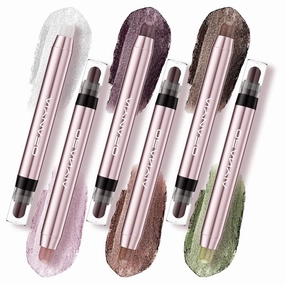 Glitter Eyeshadow with Brush, 6 Shades Cream to Powder Waterproof Eyeshadow Stick, Long Lasting Hypoallergenic Eyeshadow Crayon,Pro Glitter Eye Brightener Stick Makeup Set for Girls Women Gifts