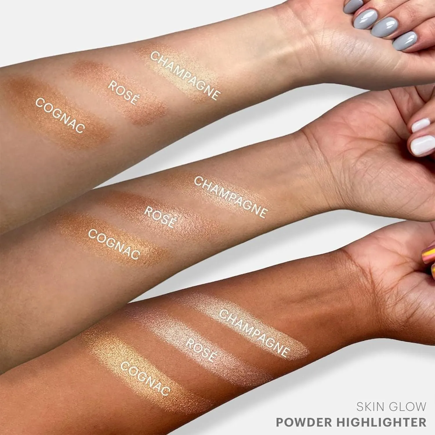 Glo Skin Beauty Skin Glow Powder Highlighter | Clean Mineral Cheek Highlighter | 3 Shimmery Shades, Champagne