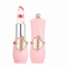 Gold Foil Flower Color Changing Lipstick, Gold Foil Color Changing Lipstick, Crystal Jelly Flower Lip Balm, Long Lasting Hydrating (01#)