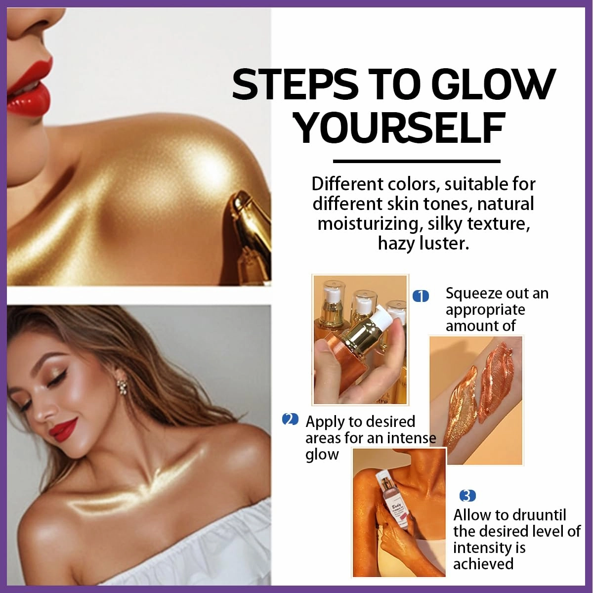 Golden Glow: Brown Shimmer Body Oil & Turmeric Soap Set - Body Glitter, Lotion, and Shimmer Oil Highlighter For Face & Body