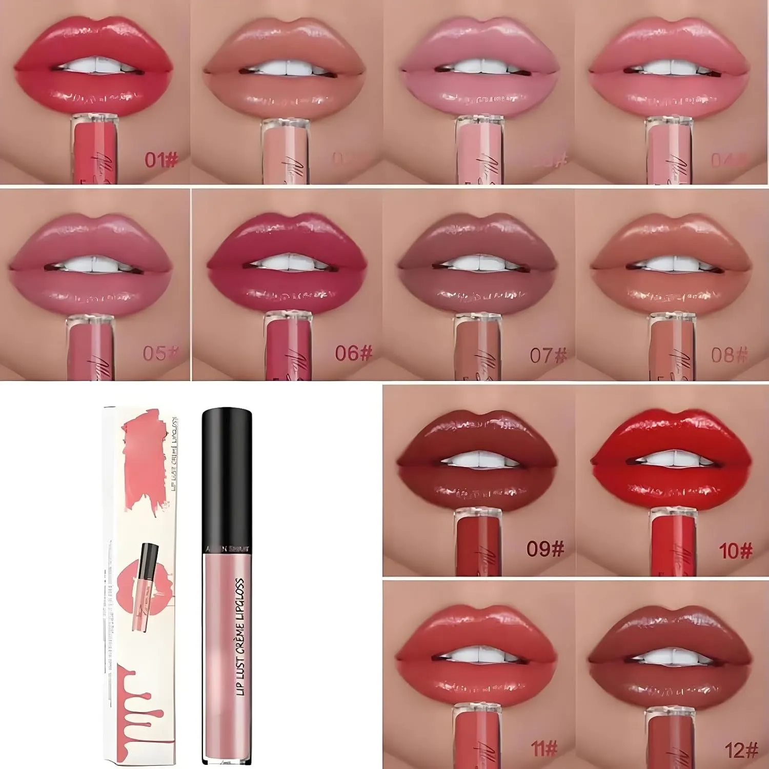 Hailnrothwad Lipstick, 12 Colors Cream Texture Lipstick, Non-Stick to Cup Non-Fading Long Lasting Moisturizing Velvet Liquid Lipsticks(#9)