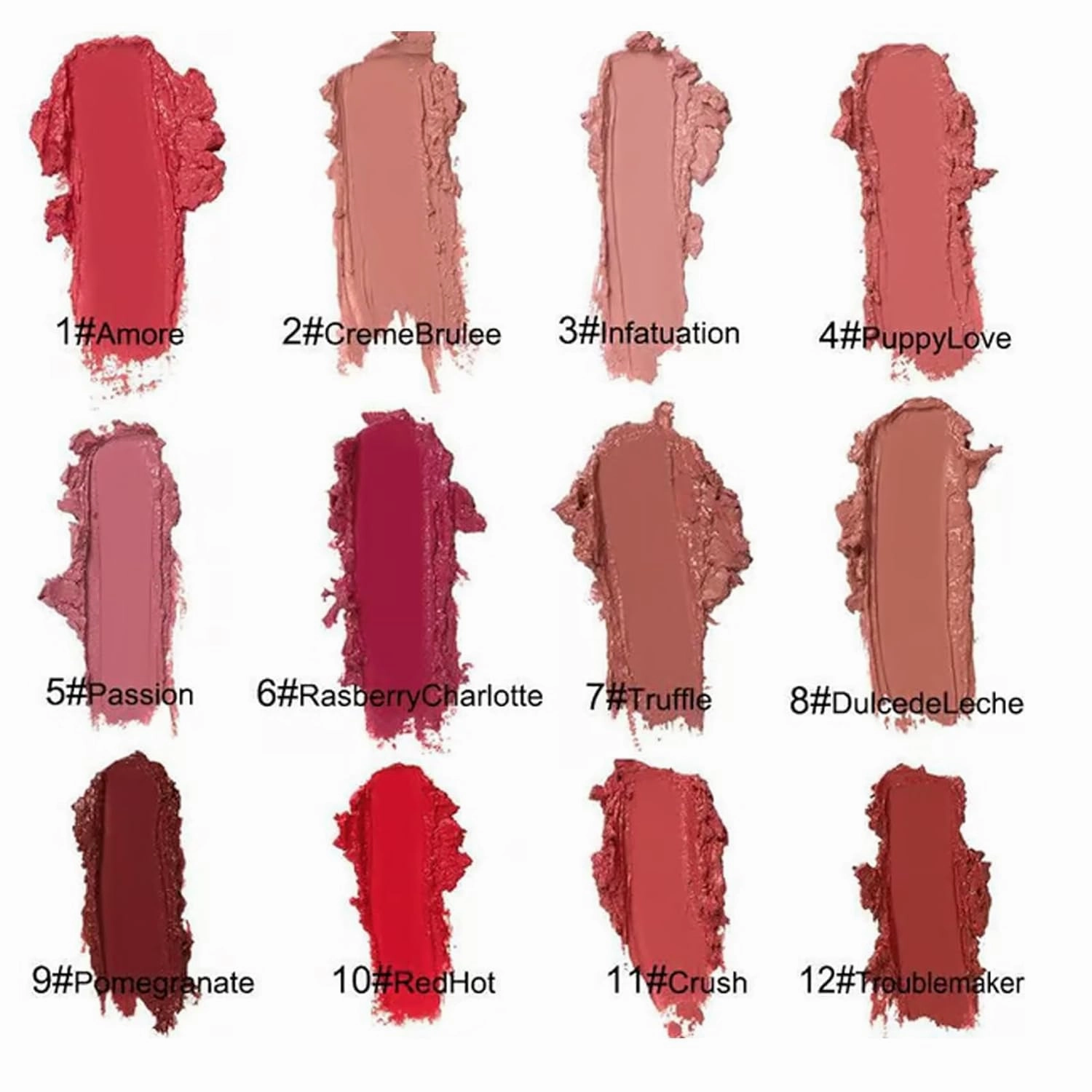 Hailnrothwad Lipstick, Hailnrothwad 12 Colors Cream Texture Lipstick - Brillo De Labios En Crema De 12 Colores, Allen Shaw Lip Lust Creme Lip Gloss Waterproof, Moisturizing Non-drying Lip Glaze (3#)