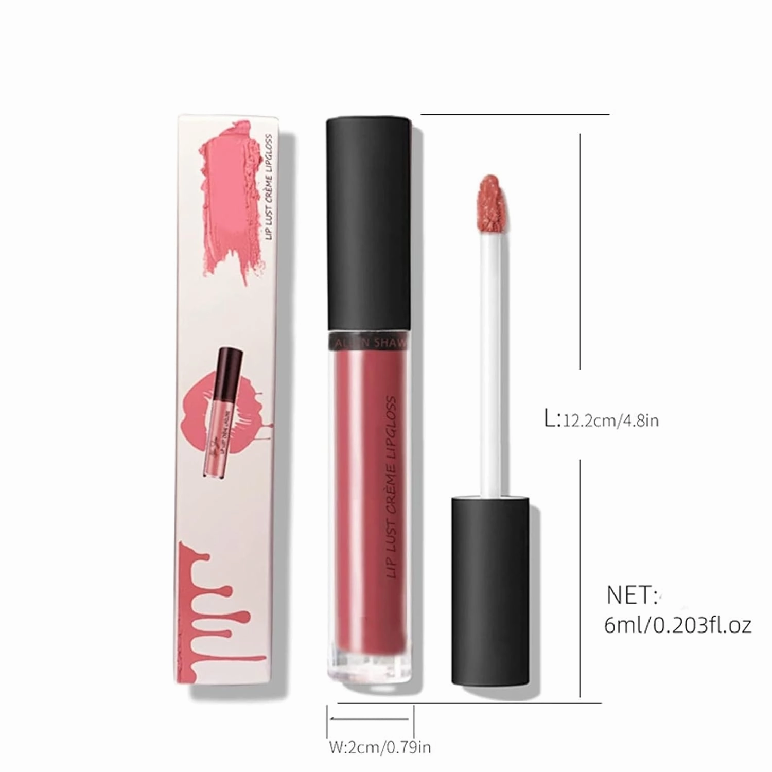 Hailnrothwad Lipstick, Hailnrothwad 12 Colors Cream Texture Lipstick - Brillo De Labios En Crema De 12 Colores, Allen Shaw Lip Lust Creme Lip Gloss Waterproof, Moisturizing Non-drying Lip Glaze (3#)