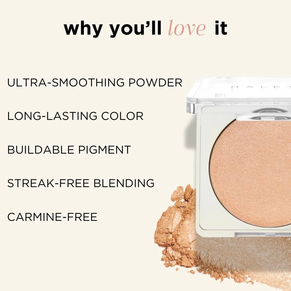 HALEYS Smoothing Highlighter Powder, Re-fract, Illuminating, Lightweight, Non-Caking, Smooths, Blurs, Long lasting, Nourishing & Skin-Softening, Infused with Spherical Powder, Macadamia Oil, V CF