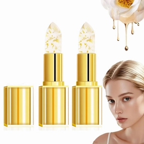 Hardpointing Color Changing Lipstick, Transparente Transferproof Gold Crystal Color Changing Lip Stick for Women, Long Lasting Moisturizing Glossy Shine Lip Gloss,Deep Nourishment (2pcs, 0.33 Fl Oz)