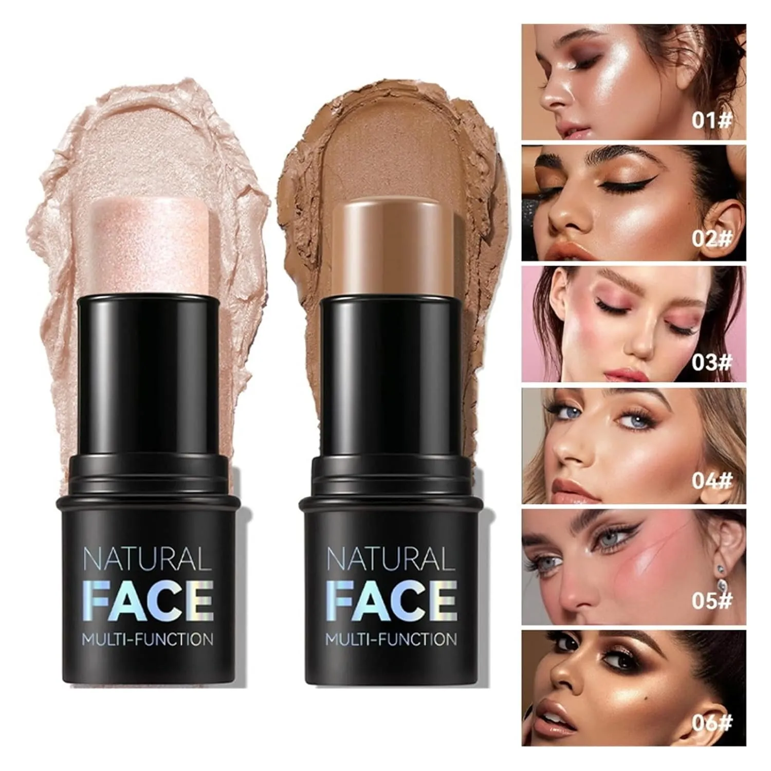 High-gloss Repair Stick Nose Shadow Contour Shadow Pen Brightens Lying Silkworm Facial Blush Cream (Color : 05-6PC)