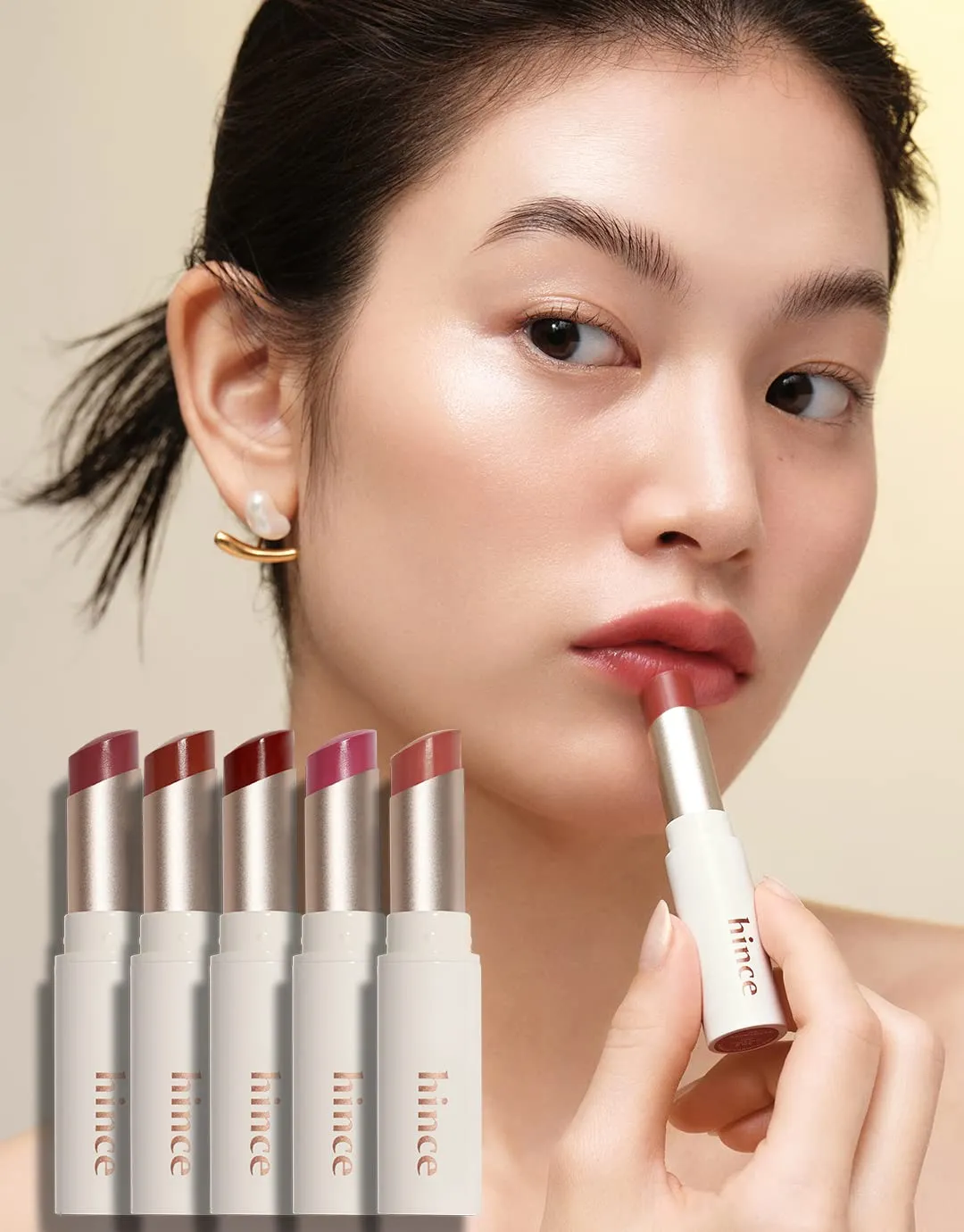 HINCE Mood Enhancer Lip Glow, Moisturizing Lip Balm with Shea Butter & Sweet Almond, Non-Sticky and Long-lasting Tinted Lip Tint with Buttery Balm Texture for Neutral Color 0.2oz. (1, IMPASSIONED, 05)