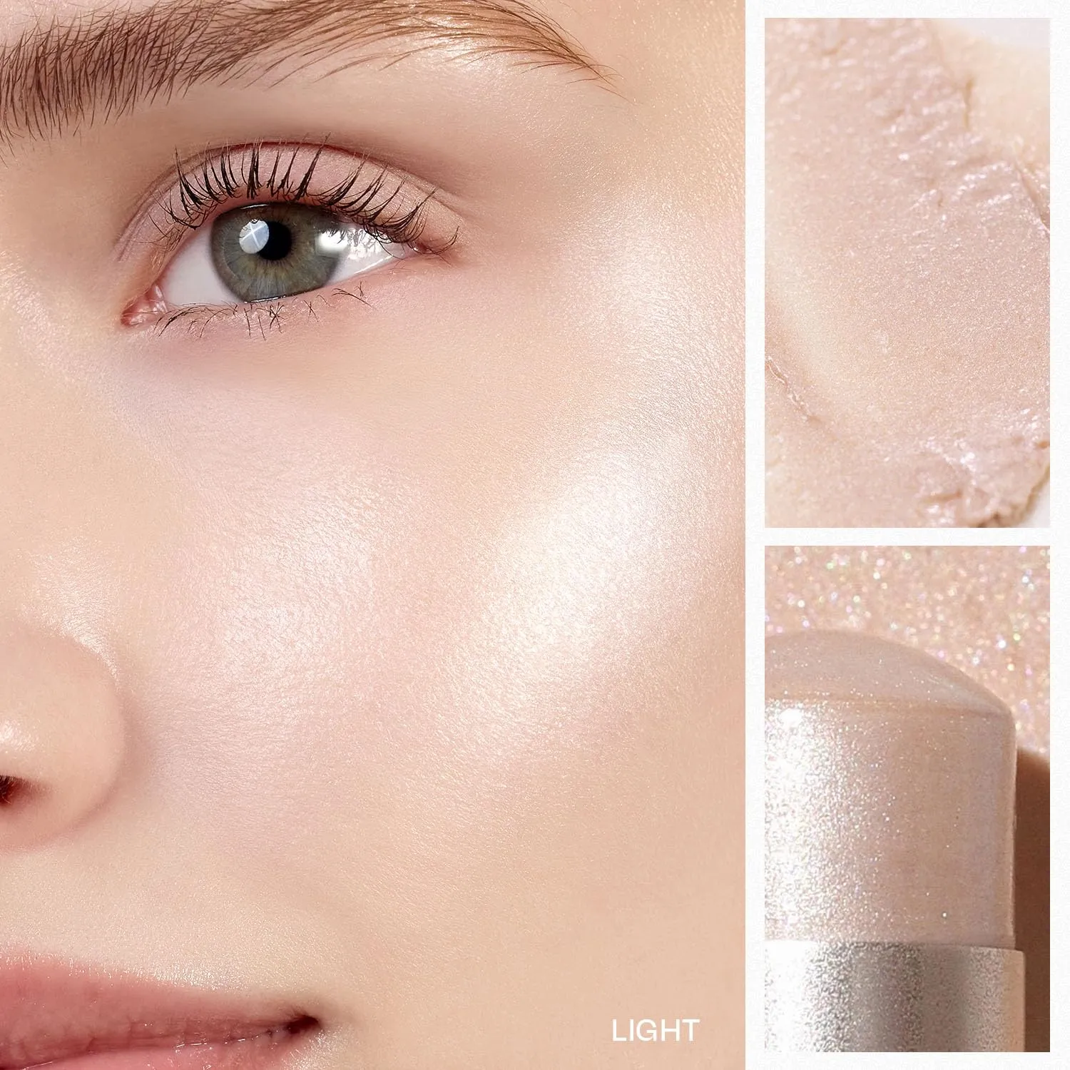 hince True Dimension Radiance Balm 10g - Shimmer Glow Face Highlighter Stick, Cream Blush Stick, Glass Skin, Korean Beauty, Valentines Day Gift for Women (LIGHT, LT001)