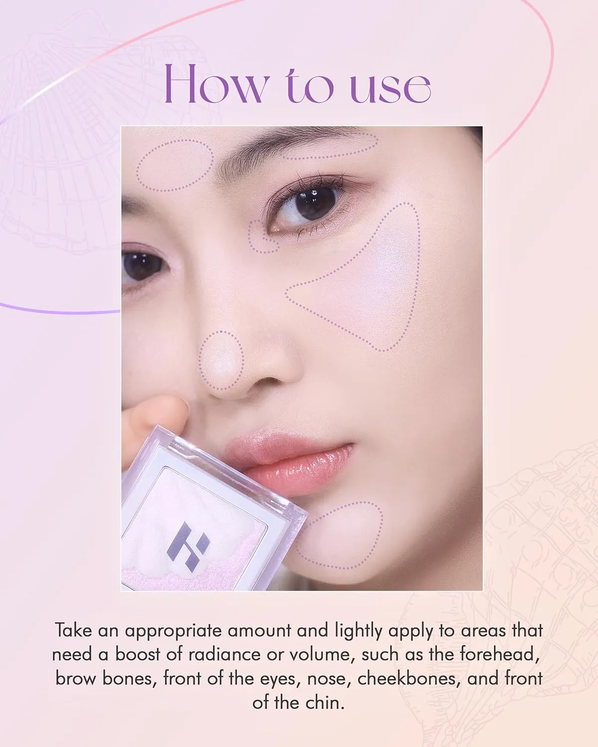 HOLIKA HOLIKA Shell Glow Highlighter- Luxury Face Glow for Shine & Volume, Transparent Skin Enhancer, Smooth Texture, Subtle Shimmer Light, Splendid Pearl Expression (01 AURORA NACRE)