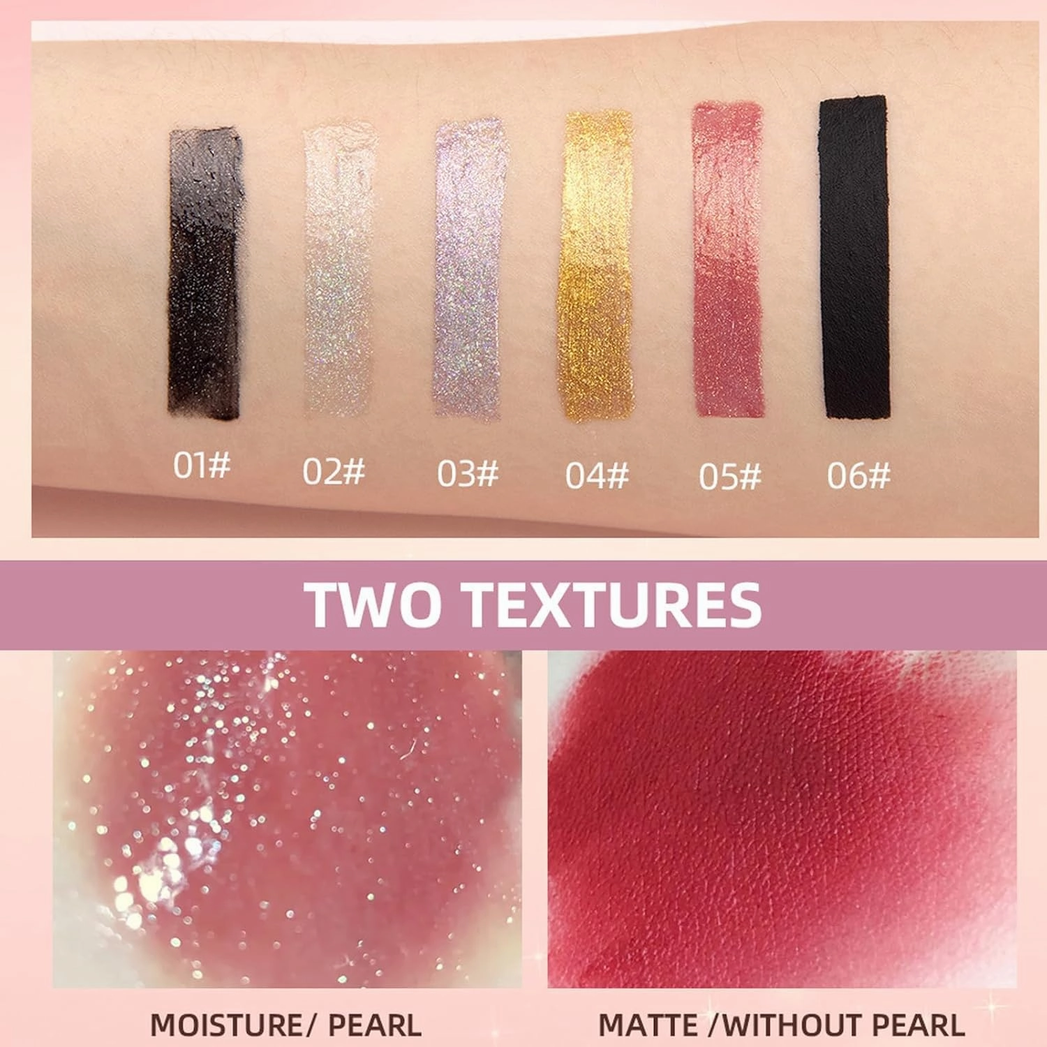 Holographic Lip Gloss Glitter Shimmer Lipstick Long Lasting Waterproof,Metallic Liquid Diamond Glitter Lipstick Holographic Lip Gloss For A Sparkly Finish,Moisturizing Shimmer Makeup (2 * 05#)