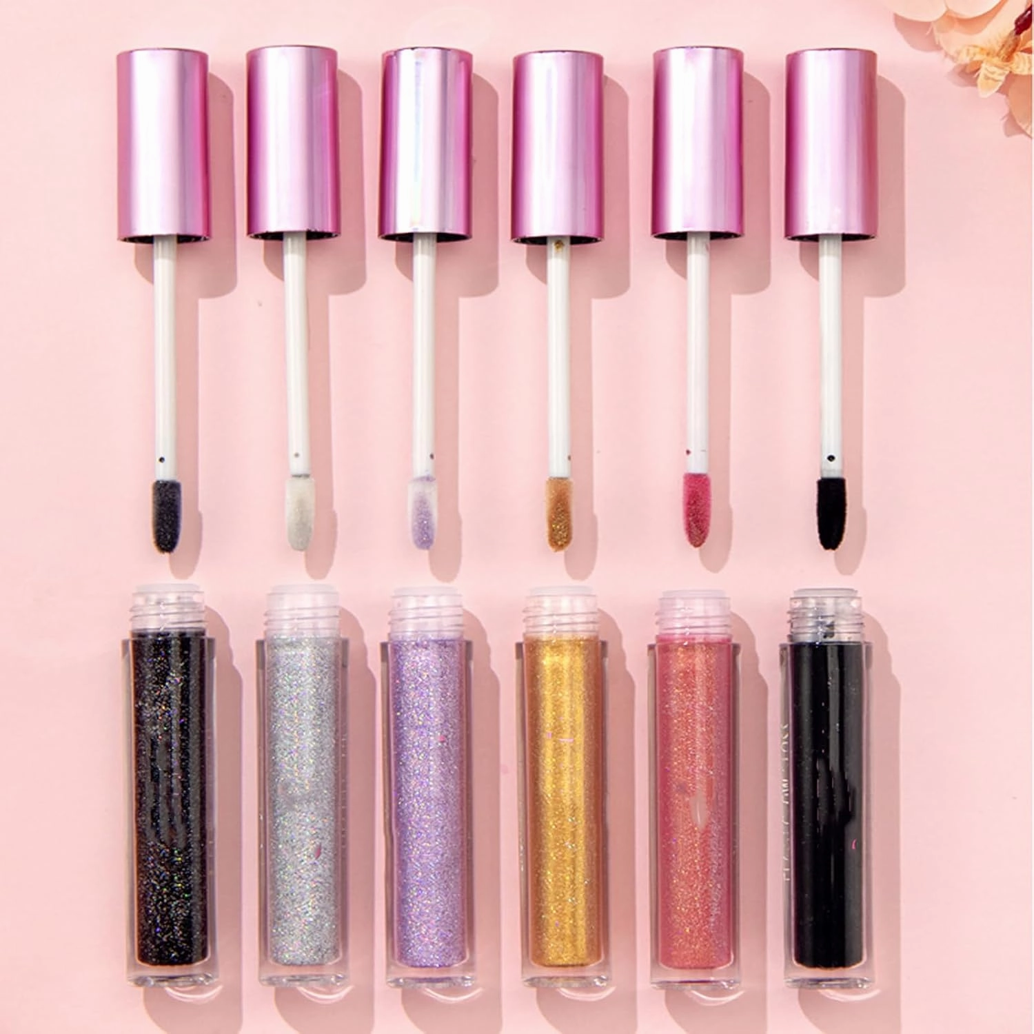 Holographic Lip Gloss,Long Lasting Waterproof Highly Pigment Holographic Lip Makeup,6pcs Diamond Lip Gloss Matte To Glitter Liquid Lipstick,Transfer-Proof Highly Pigmented Shiny Lipgloss (1pcs-06#)