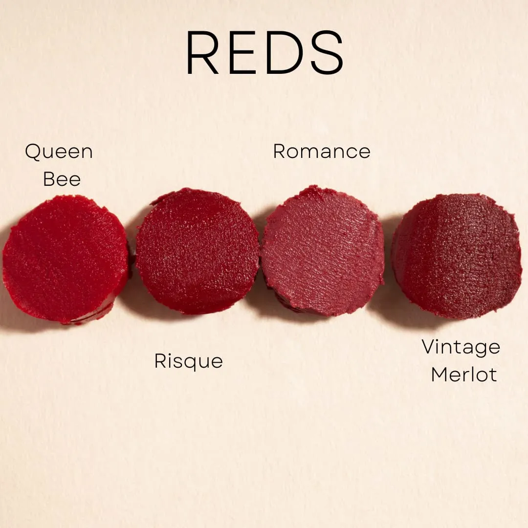 Honeybee Gardens Truly Natural Long Lasting Lipstick, Risque, Medium to Deep Red Wine, Naturally Hydrating & Nourishing, Vegan, Gluten-Free & Cruelty-Free, 0.13 oz / 3.8 g