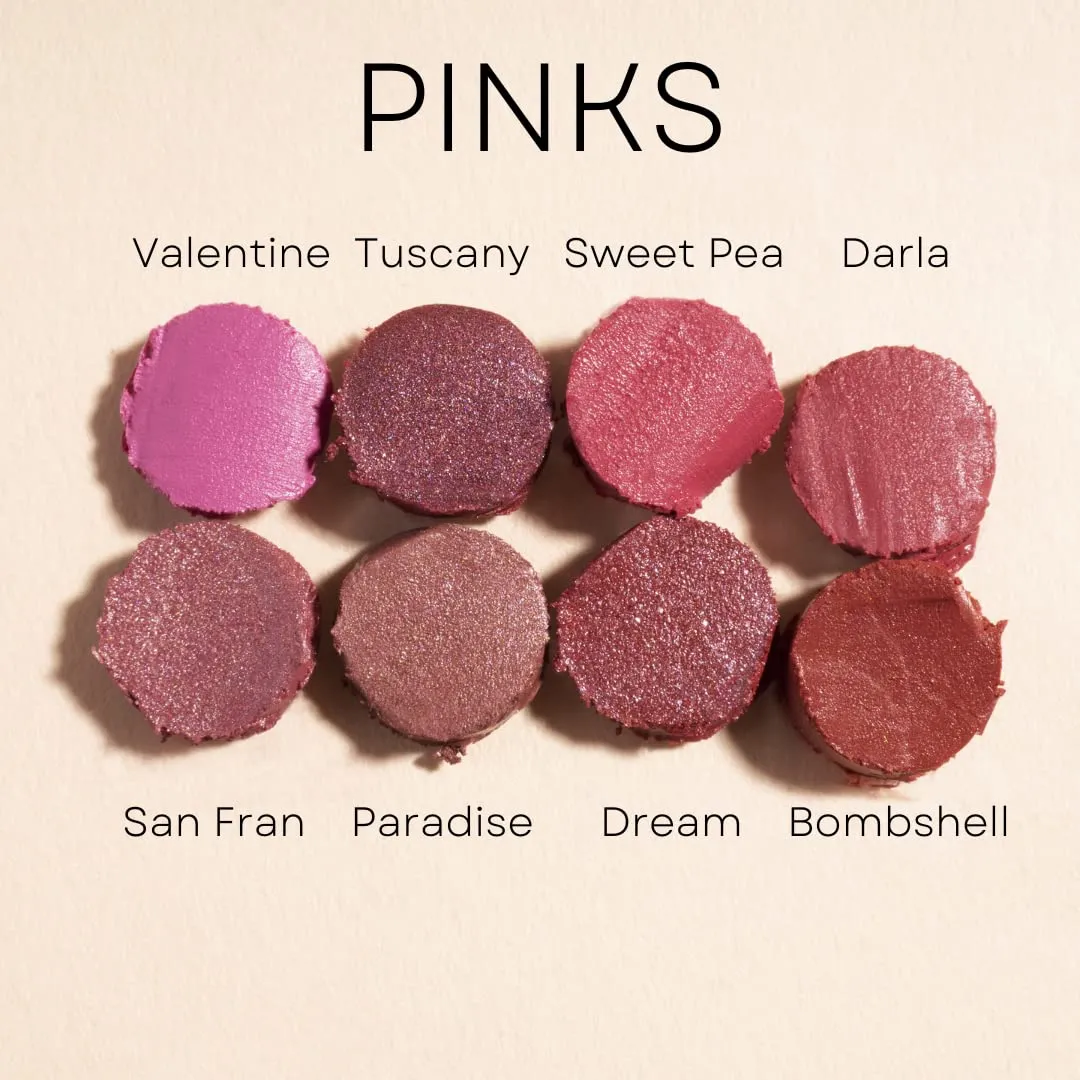 Honeybee Gardens Truly Natural Long Lasting Lipstick, Valentine, True Medium Pink, Naturally Hydrating & Nourishing, Vegan, Gluten-Free & Cruelty-Free, 0.13 oz / 3.8 g