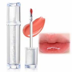 Ice Watery Lip Gloss, 2025 Upgrade Ice Iron Tinted Lip Tint, Moisturizing Jelly Hydrating Lipgloss for Women, Nonstick Tinted Gloss Lip Oil, Transfer Proof Mirror Watery Lip Glaze (#02, One Size)