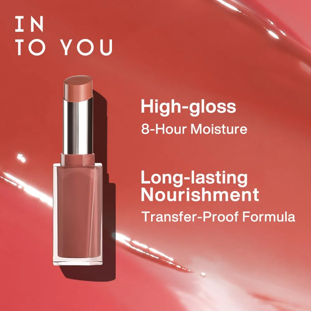 INTO YOU Glow Balm-in Lipstick, Sheer and Hydrating Tinted Lip Stain, Bare-skin Feel and Mirror-like Finish with Long Lasting Lightweight Texture(GL06)
