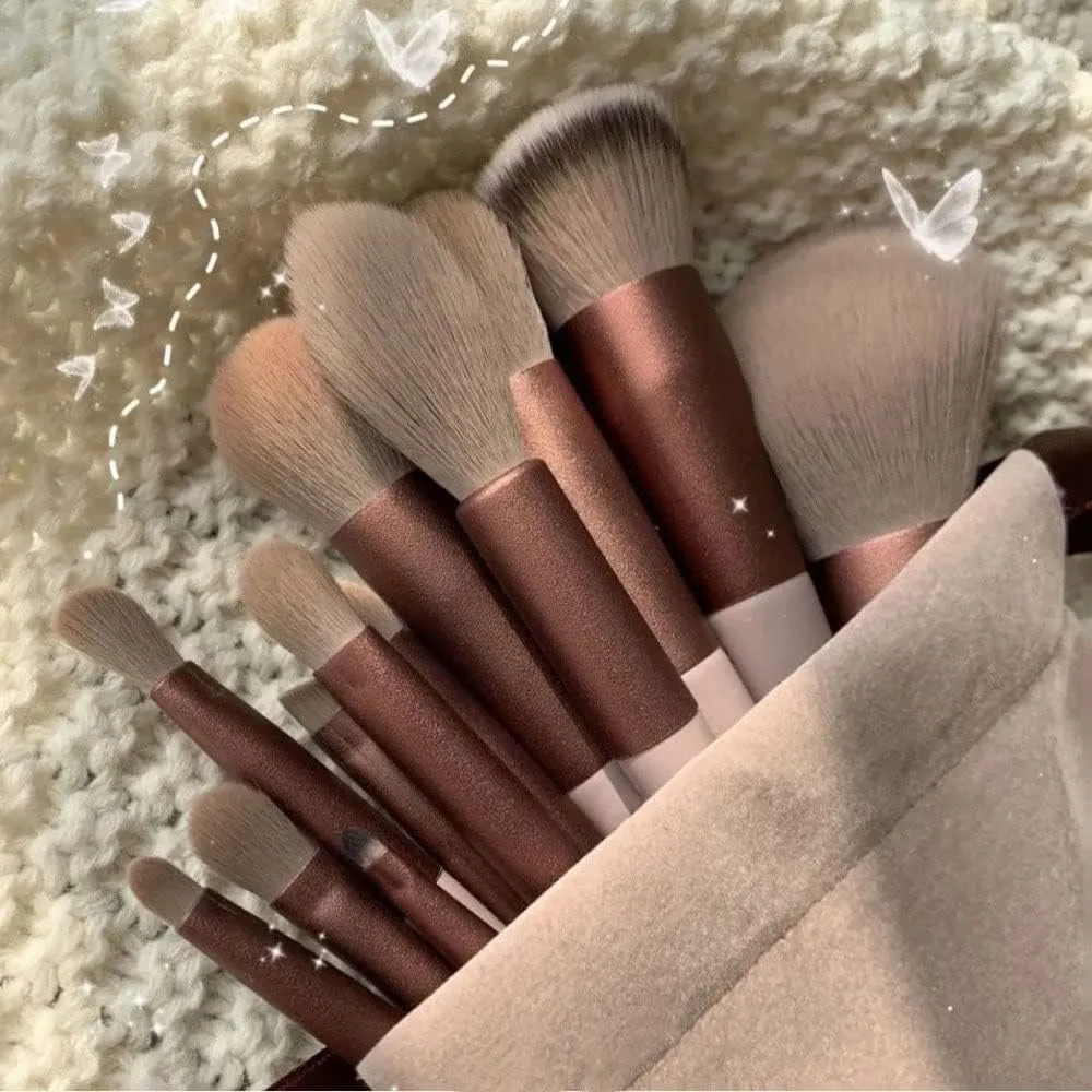 IOCCIOBB 13Pcs A Set Soft Fluffy Makeup Brushes for Cosmetics Foundation Blush Powder Eyeshadow Blending Makeup Brush Tools (Color : Blue no Bag)