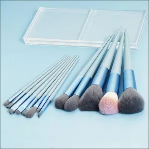 IOCCIOBB 13Pcs A Set Soft Fluffy Makeup Brushes for Cosmetics Foundation Blush Powder Eyeshadow Blending Makeup Brush Tools (Color : Blue no Bag)