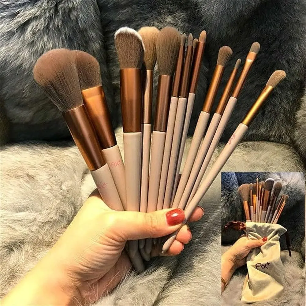IOCCIOBB 13Pcs A Set Soft Fluffy Makeup Brushes for Cosmetics Foundation Blush Powder Eyeshadow Blending Makeup Brush Tools (Color : Blue no Bag)