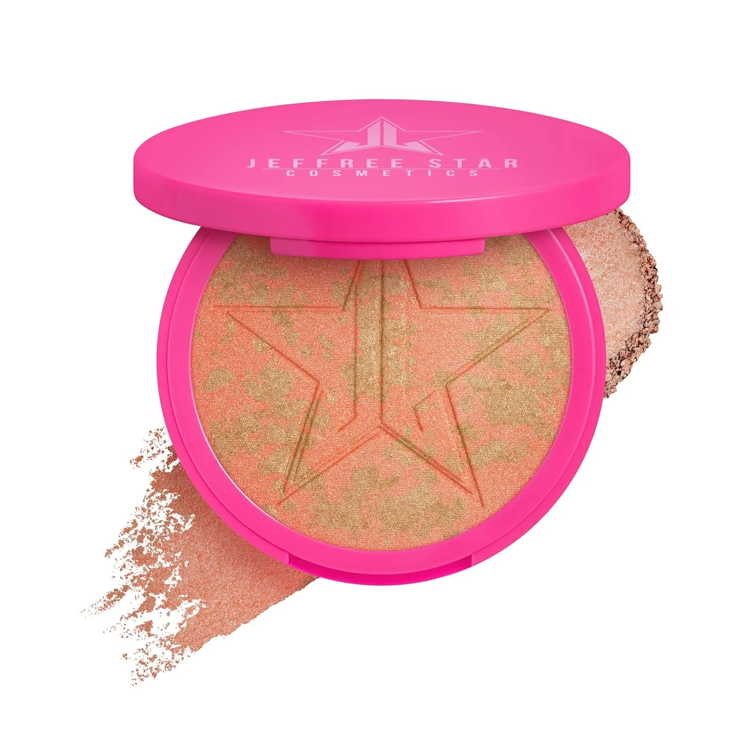 Jeffree Star Cosmetics Skin Frost Blush Highlighter, 0.56 oz, 2-in-1 Shimmer Powder (Peach & Desist)