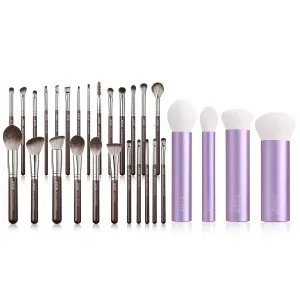 Jessup Makeup Brushes Set Professional 25pcs Premium Synthetic T511 Bundled with Face Kabuki Makeup Brushes Set T517
