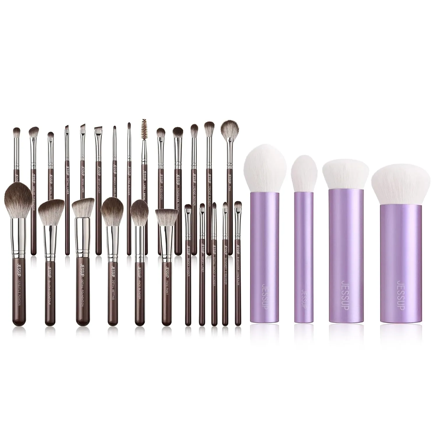 Jessup Makeup Brushes Set Professional 25pcs Premium Synthetic T511 Bundled with Face Kabuki Makeup Brushes Set T517
