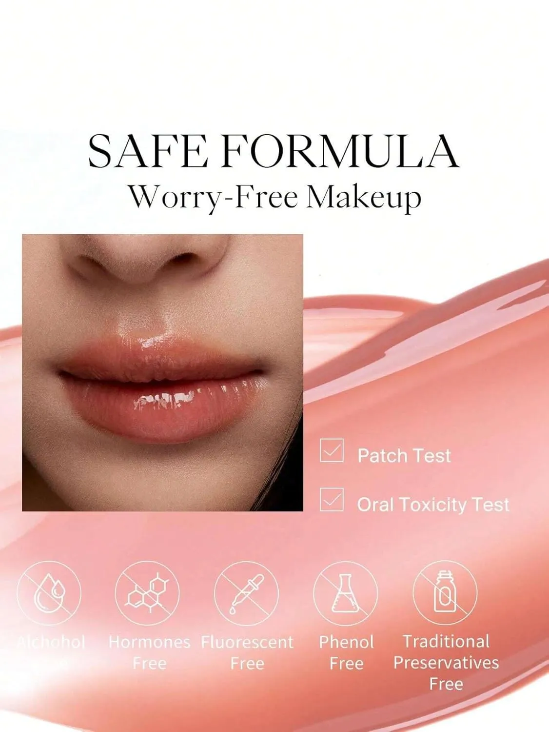 Joocyee Crystal Jelly Mirror Lipstick, Joocyee Glazed Rouge Crystal Jelly Mirror Lipstick, Hydrating Lip Care, Moisturizing Plumping, Long Lasting Transfer-Proof Lipstick (507)