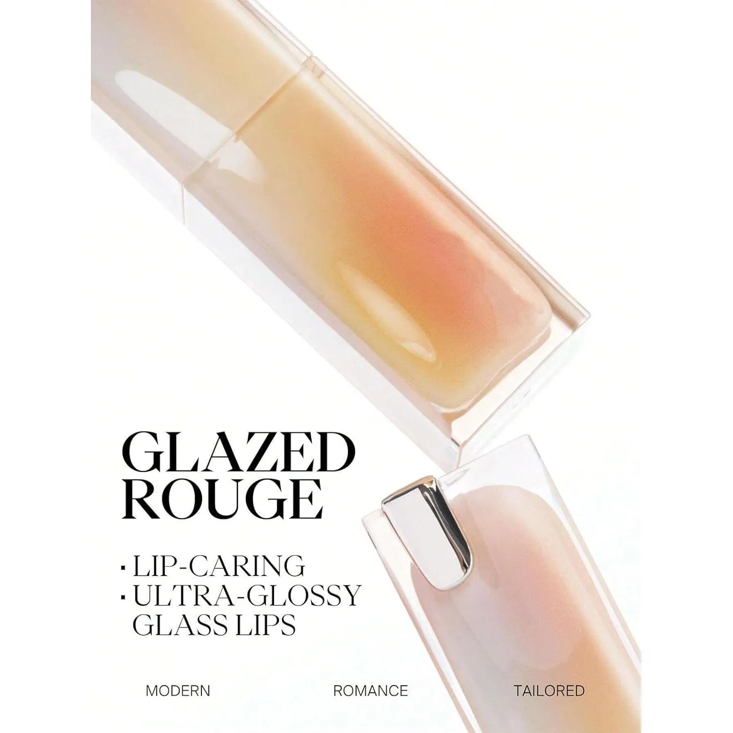 Joocyee Crystal Jelly Mirror Lipstick, Joocyee Glazed Rouge Crystal Jelly Mirror Lipstick, Hydrating Lip Care, Moisturizing Plumping, Long Lasting Transfer-Proof Lipstick (507)