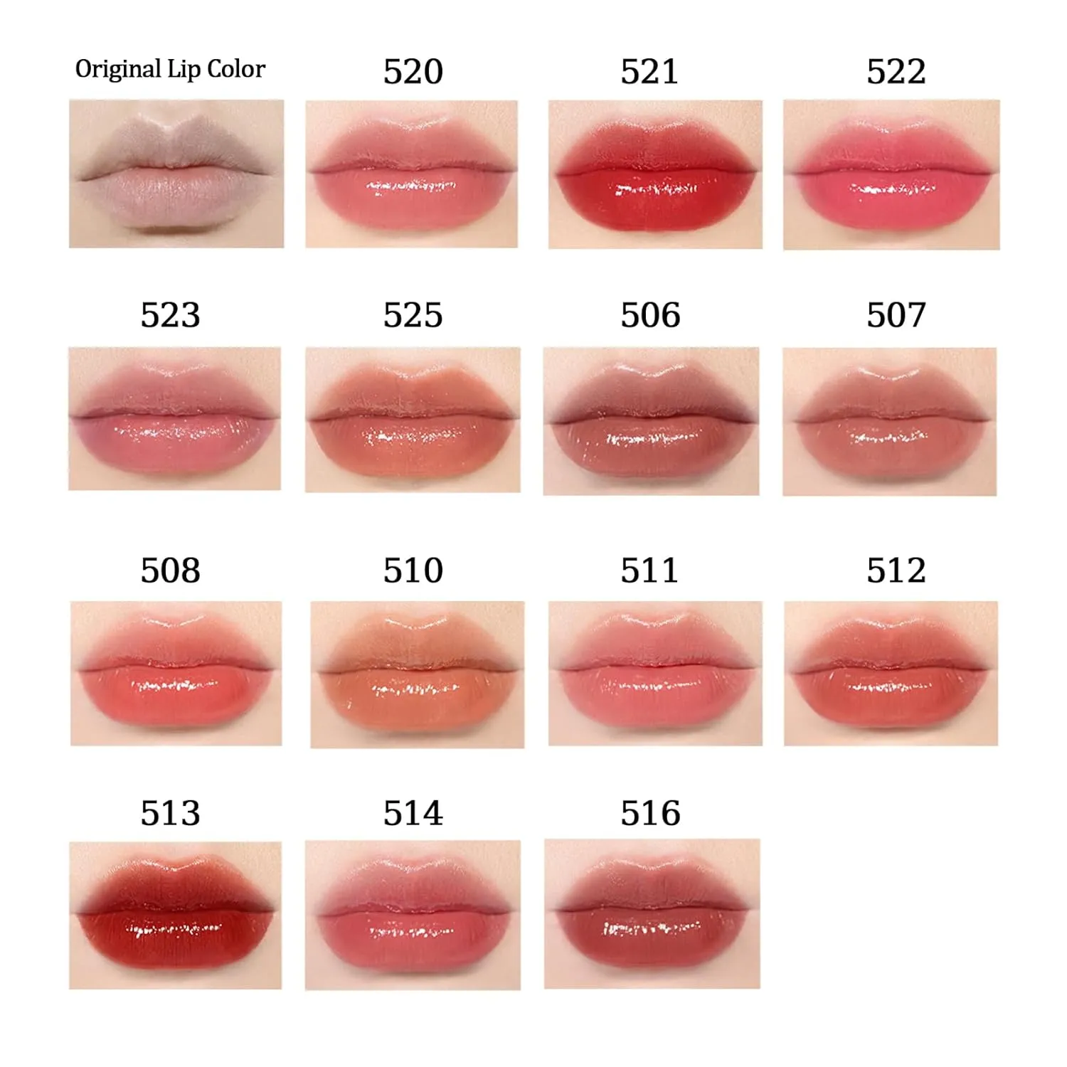 Joocyee Crystal Jelly Mirror Lipstick, Joocyee Glazed Rouge Crystal Jelly Mirror Lipstick, Hydrating Lip Care, Moisturizing Plumping, Long Lasting Transfer-Proof Lipstick (507)