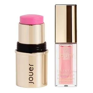 Jouer Peony Blush & Bloom Cheek   Lipstick & Lip Oil Bundle