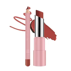 Joyeloo Lip Balm,Joyeloo Hydrating Glaze Lip Balm -Non-Sticky Shine with Hyaluronic Acid,Genli Lipstick Non-stick Cup Long-Lasting Waterproof Matte Lipstick Set (#02)
