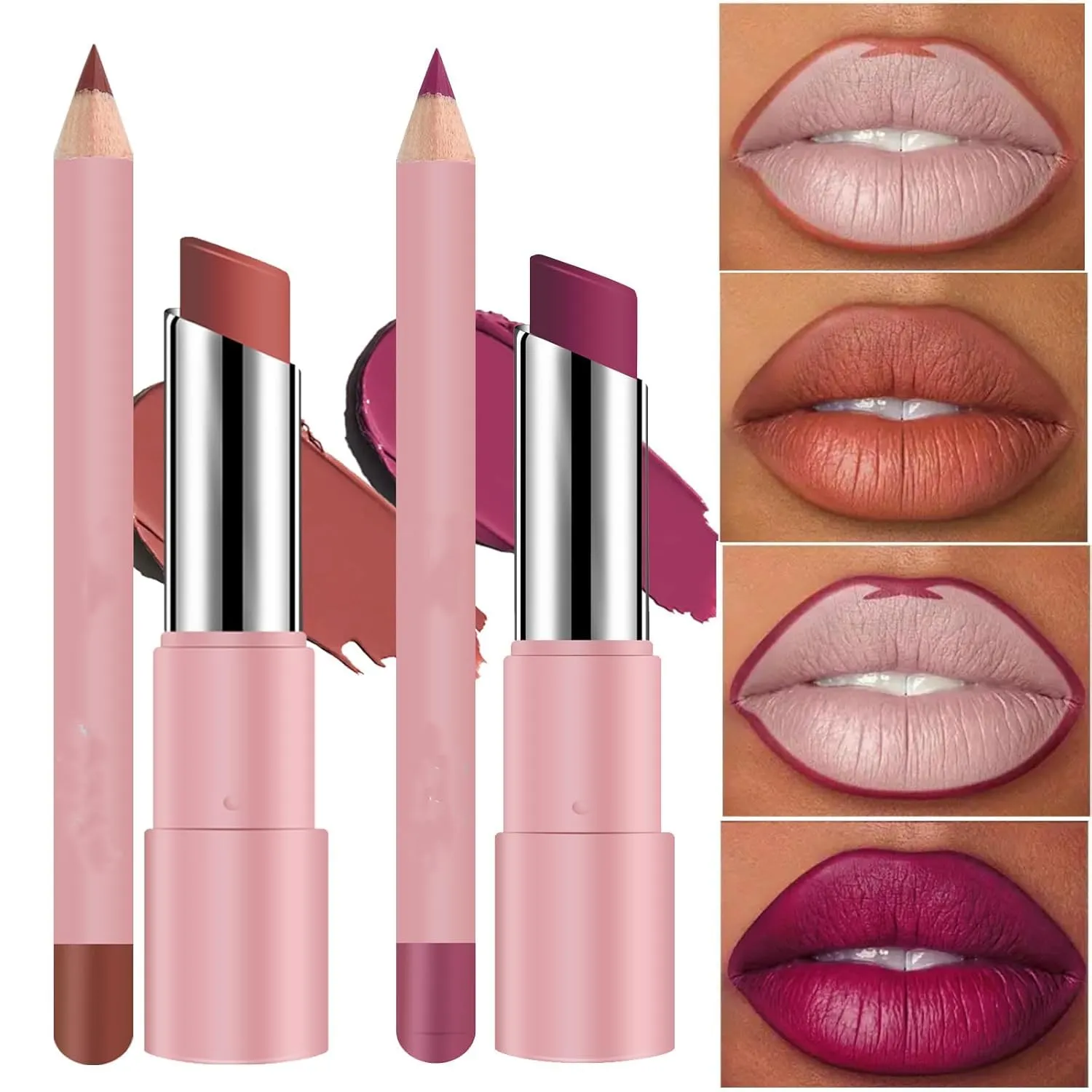 Joyeloo Lip Balm,Joyeloo Hydrating Glaze Lip Balm -Non-Sticky Shine with Hyaluronic Acid,Genli Lipstick Non-stick Cup Long-Lasting Waterproof Matte Lipstick Set (#02)