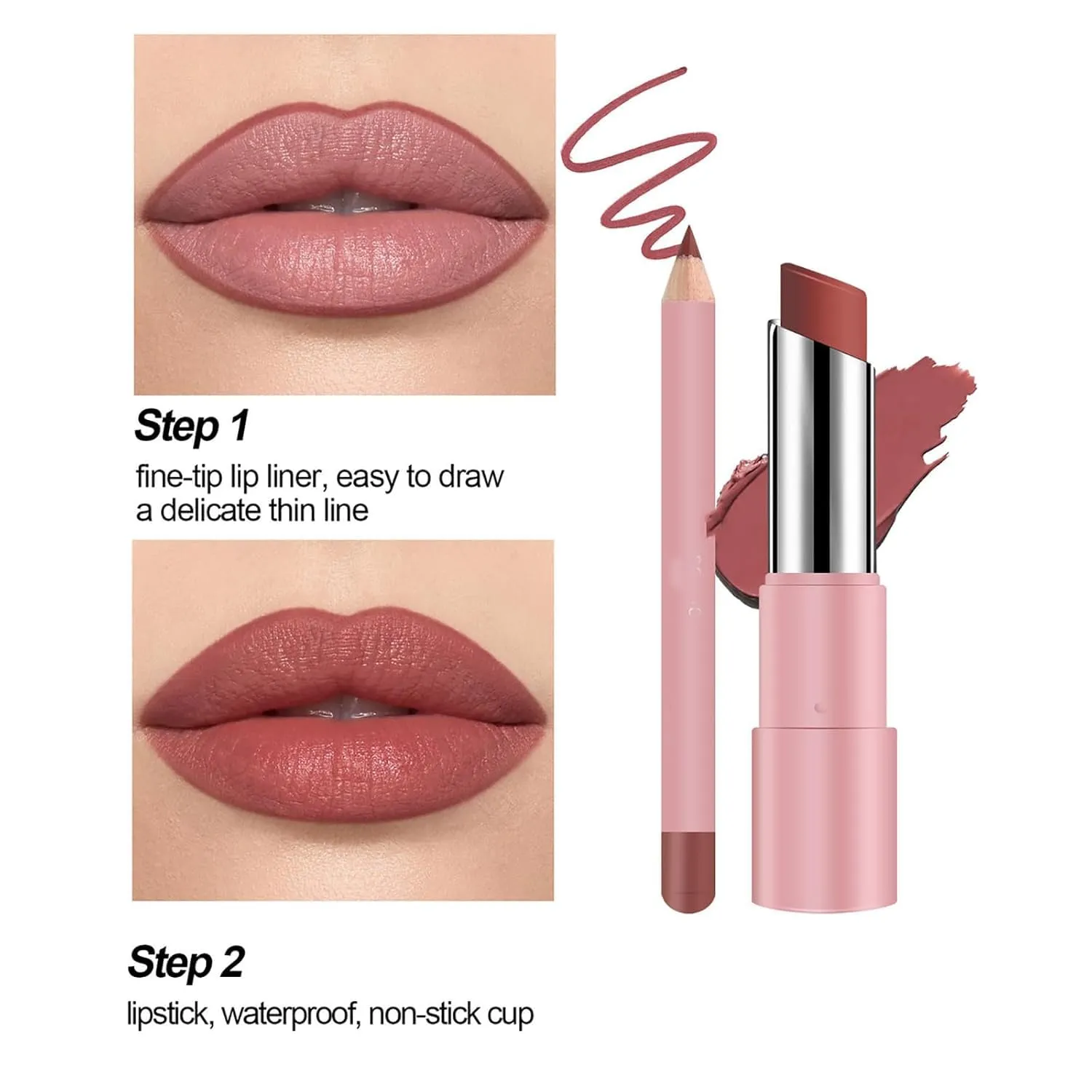 Joyeloo Lip Balm,Joyeloo Hydrating Glaze Lip Balm -Non-Sticky Shine with Hyaluronic Acid,Genli Lipstick Non-stick Cup Long-Lasting Waterproof Matte Lipstick Set (#02)