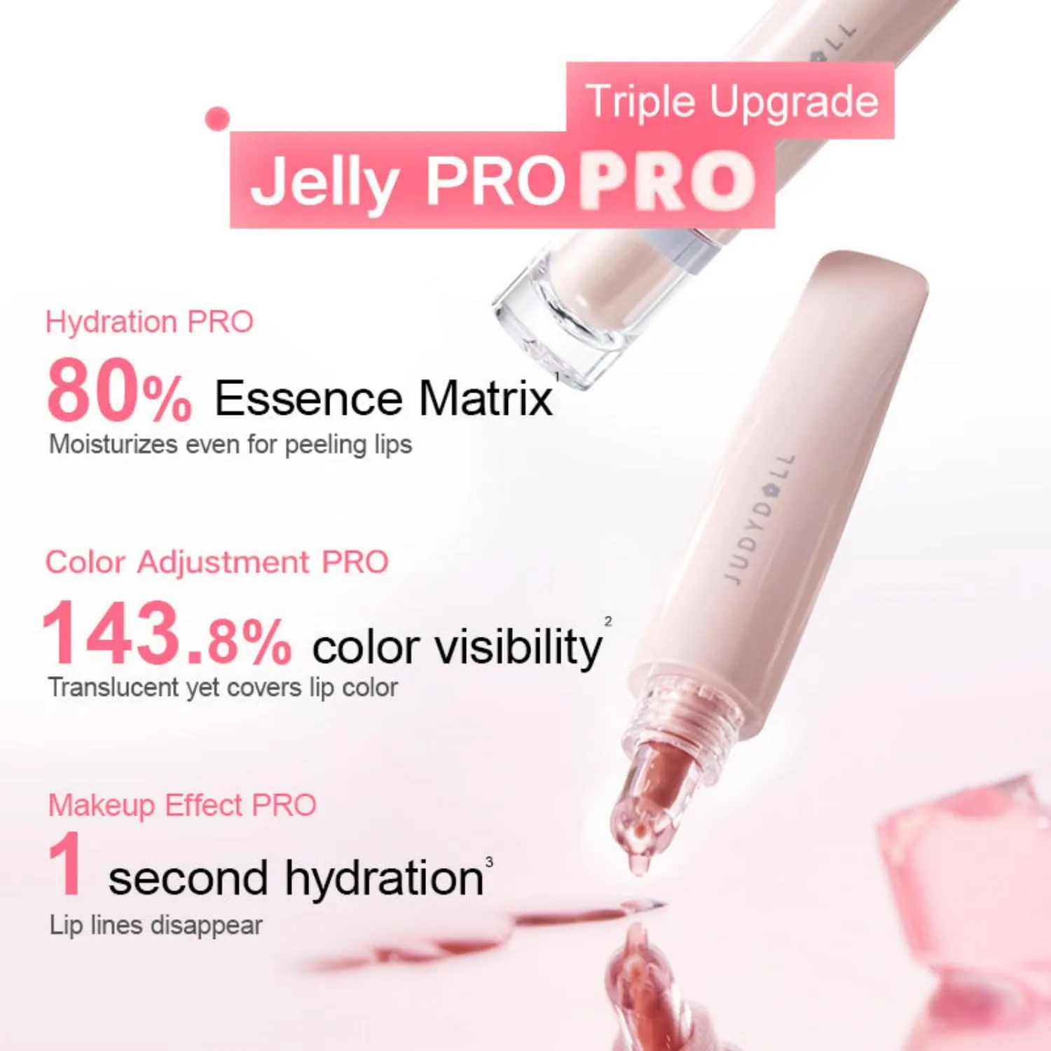 Judy-Dolll Sweety Lip Jelly Lip Glossr Clear,Hydrating Lip Gloss,Moisturizing Nonstick Tinted Gloss Lip Oil (N00 Nude Brown, 0.35 Fl Oz)