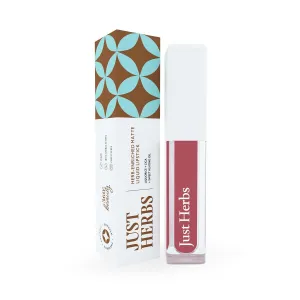 J.ust Herbs Ayurvedic Creamy Matte Long Lasting Liquid Lipstick, Lightweight & Hydrating Lip Colour with Liquorice & Sweet Almond Oil - Dusty Rose