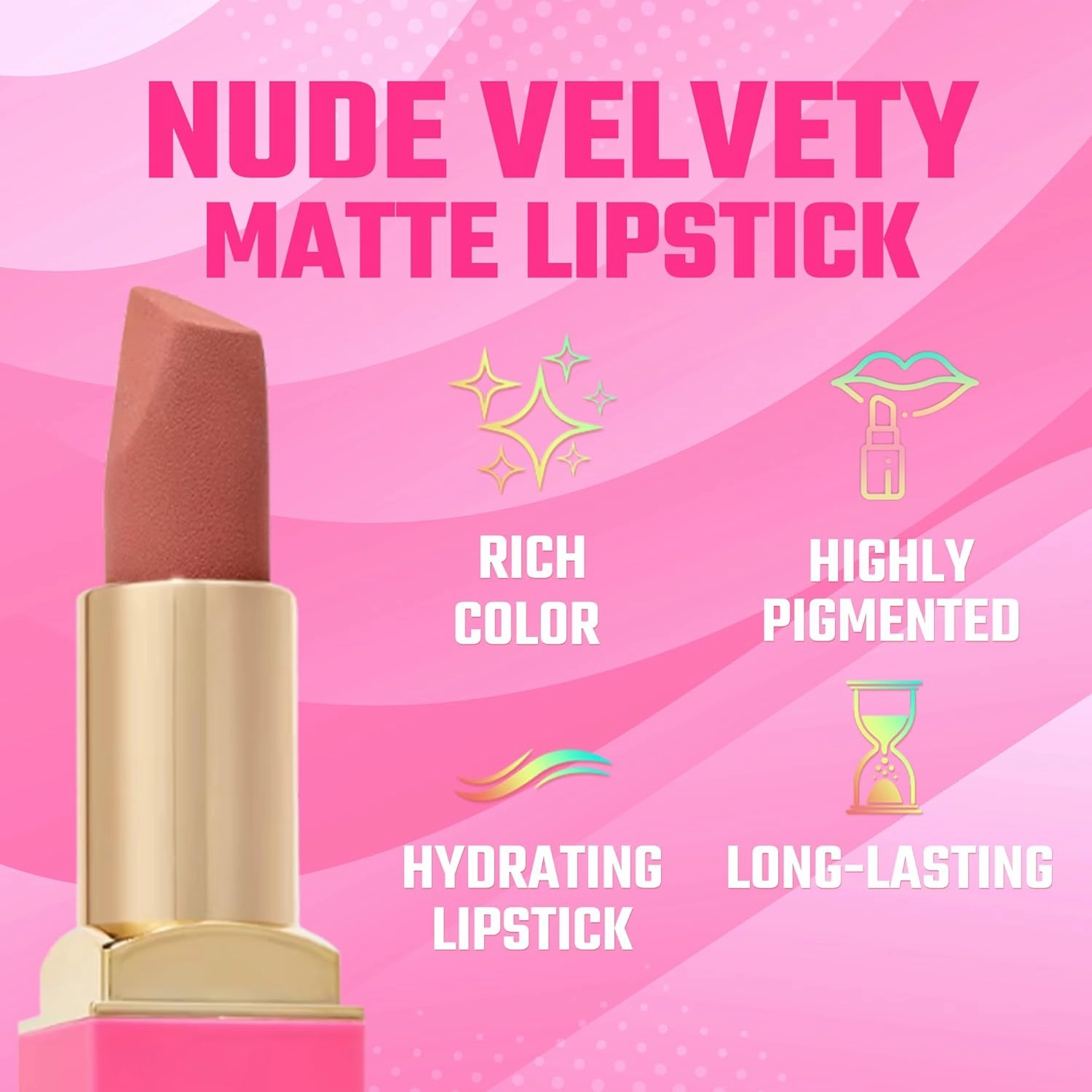 Juvia's Place The Nude Velvety Matte Lipstick Me - Nude, Long-lasting, Rich-Color Lip Makeup, Creamy Lipstick with Matte Finish, Beauty & Lip Products