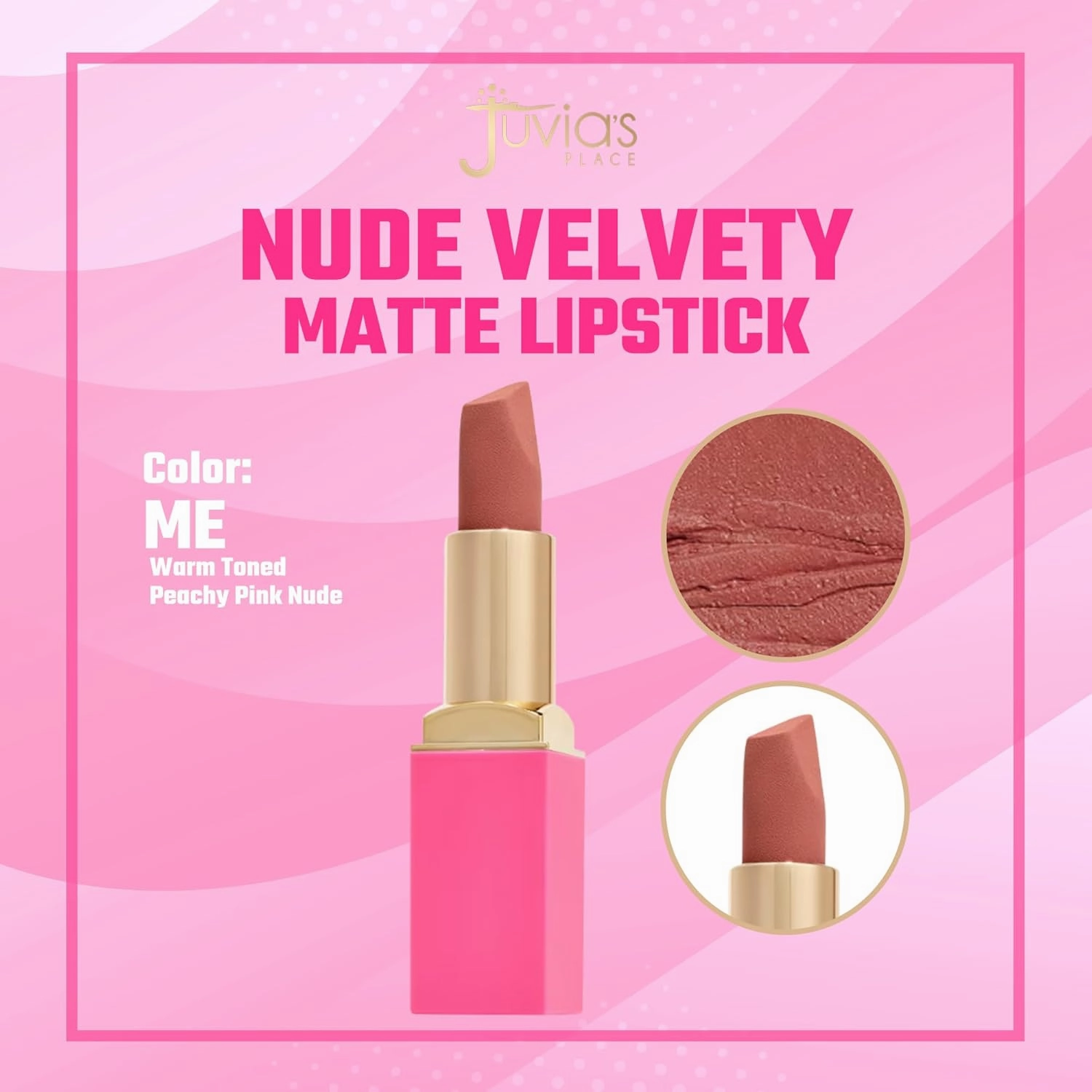 Juvia's Place The Nude Velvety Matte Lipstick Me - Nude, Long-lasting, Rich-Color Lip Makeup, Creamy Lipstick with Matte Finish, Beauty & Lip Products
