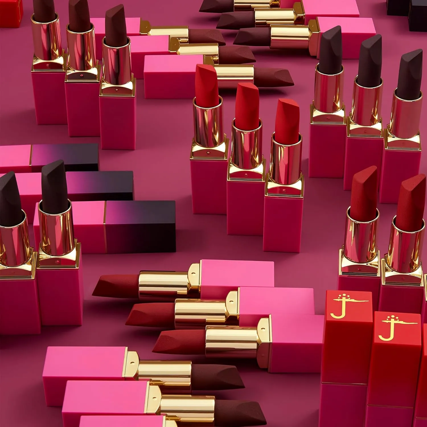 Juvia's Place Reds & Berries Velvety Matte Lipsticks The Deep Reds Rude Girl - Dark Red, Soft-Matte Lipstick, Hydrating, Highly Pigmented, Creamy, Smooth, and Long-Lasting