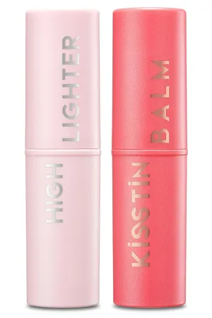 KAHI Kisstin Pink Face Balm Moisturizer Lip and Check Stick   Face Highlighters & Luminizers | Nourishing Miracle Balm Korean Lip Moisturizer Cheek Blush Pink Makeup Highlighter Stick (0.30 fl oz, EA)