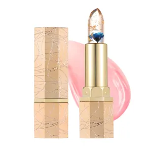 KAMOJI Transferproof Color Changing Lipstick, 2025 New Long Lasting Crystal Lipstick Color Changing, Upgrade Moisturizing Glossy Shine Lip Gloss for Women (Blue)