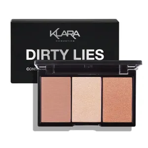 Klara Cosmetics Contour Bronze Blush and Highlight Palette - Makeup Palette with Matte and Shimmer - Face Makeup Palette - Dirty Lies - 0.35 oz